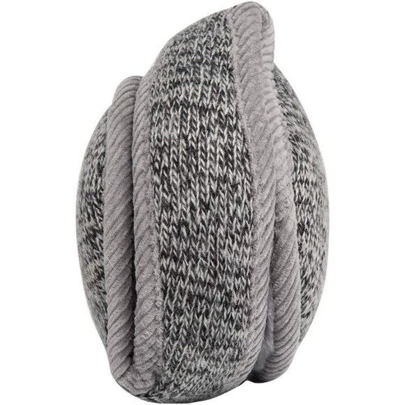 Unisex B-deep Gray Warm Knit Cashmere Adjustable Wrap Outdoor Fur Earwarmer - Picture 3 of 7